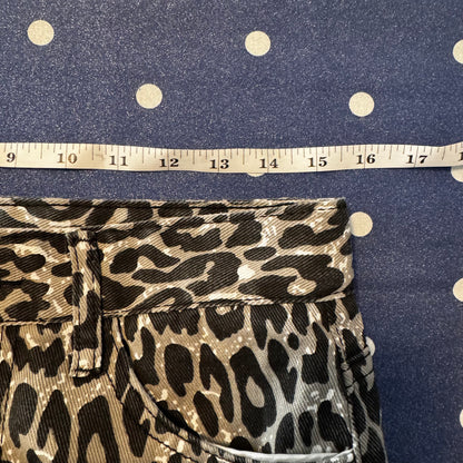 denim leopard skirt