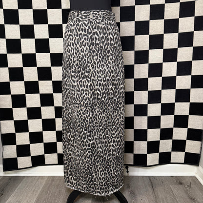 denim leopard skirt